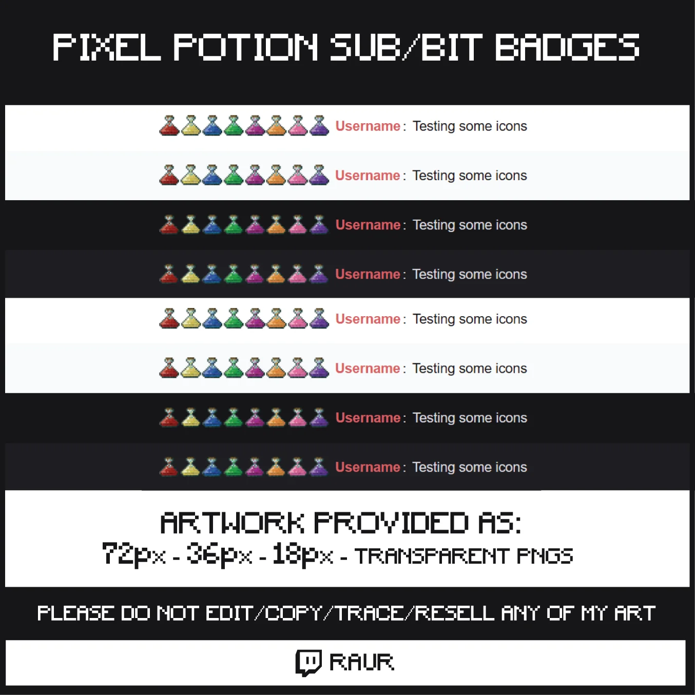 Twitch Pixel Potions - Sub/Bit Badges product image (2)