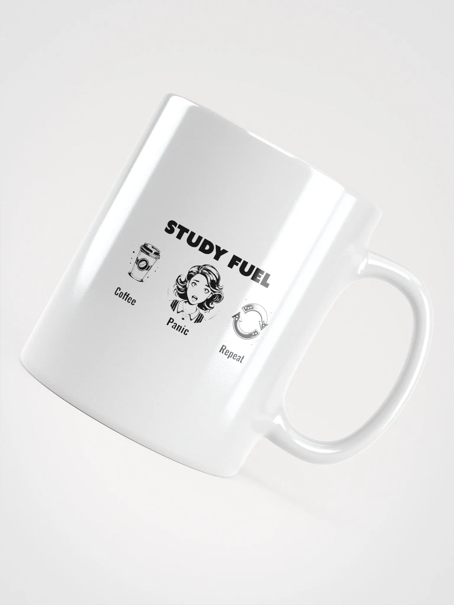 Study Fuel: Coffee Panic Repeat Funny Coffee Lover Mug product image (4)