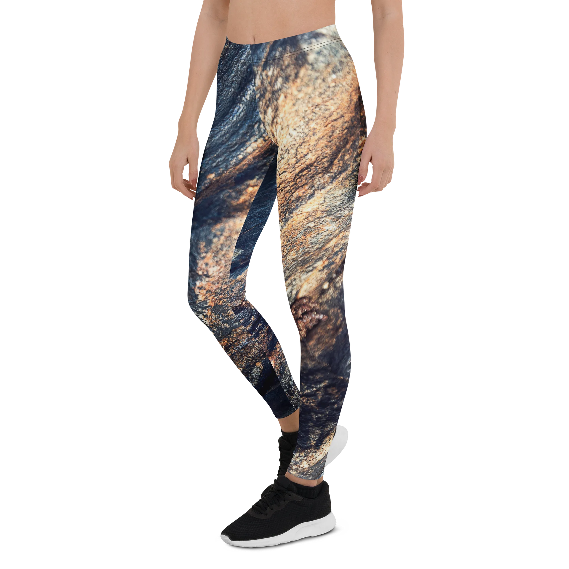 Obsidian Vein Women's All-Over Print High-Waisted Dark Mineral Leggings product image (4)