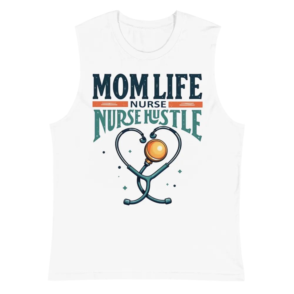 mom life, Nurse Hustle Heart Muscle Tank product image (2)