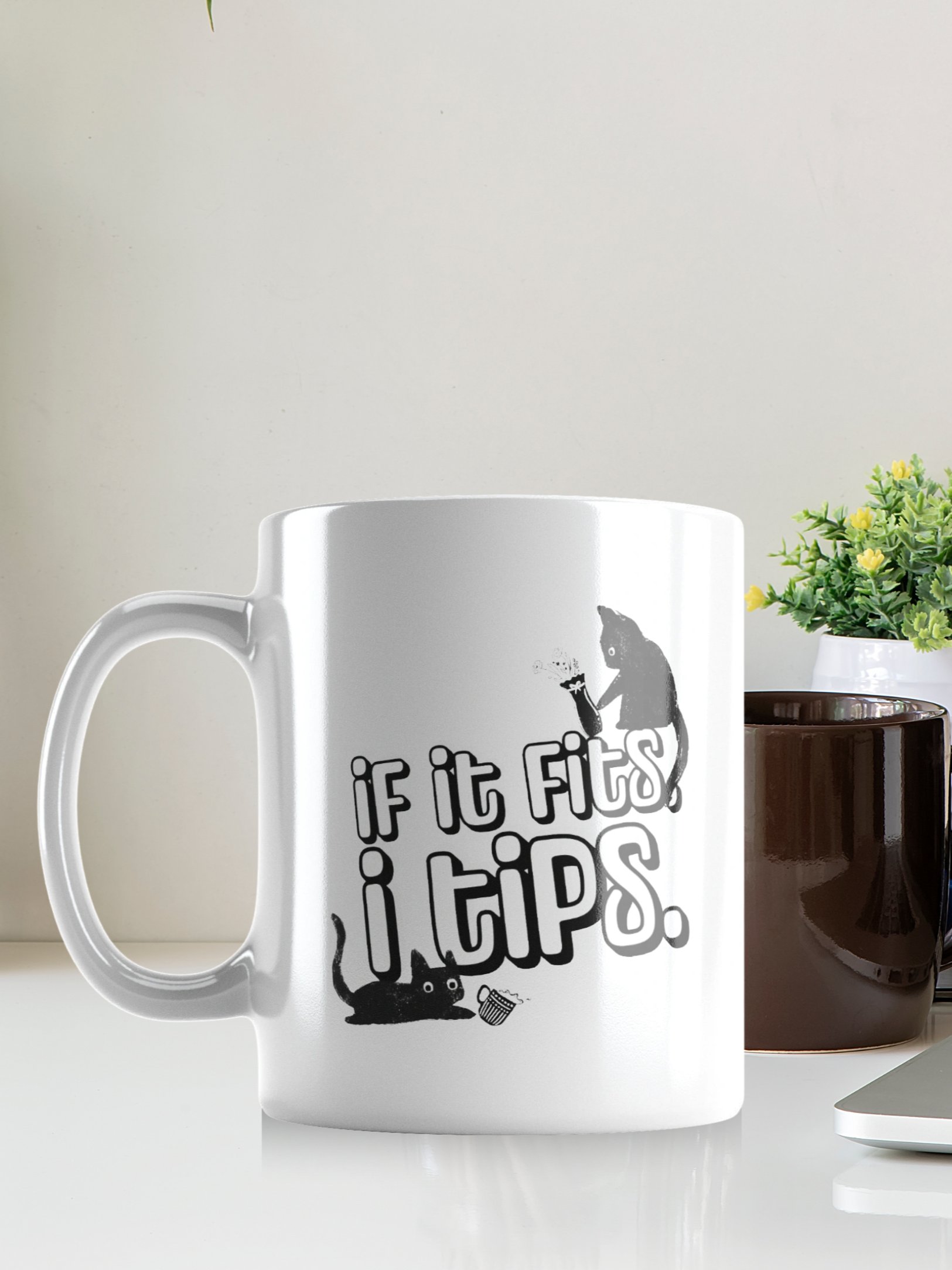 “If It Fits, I Tips” Cat Mug product image (1)