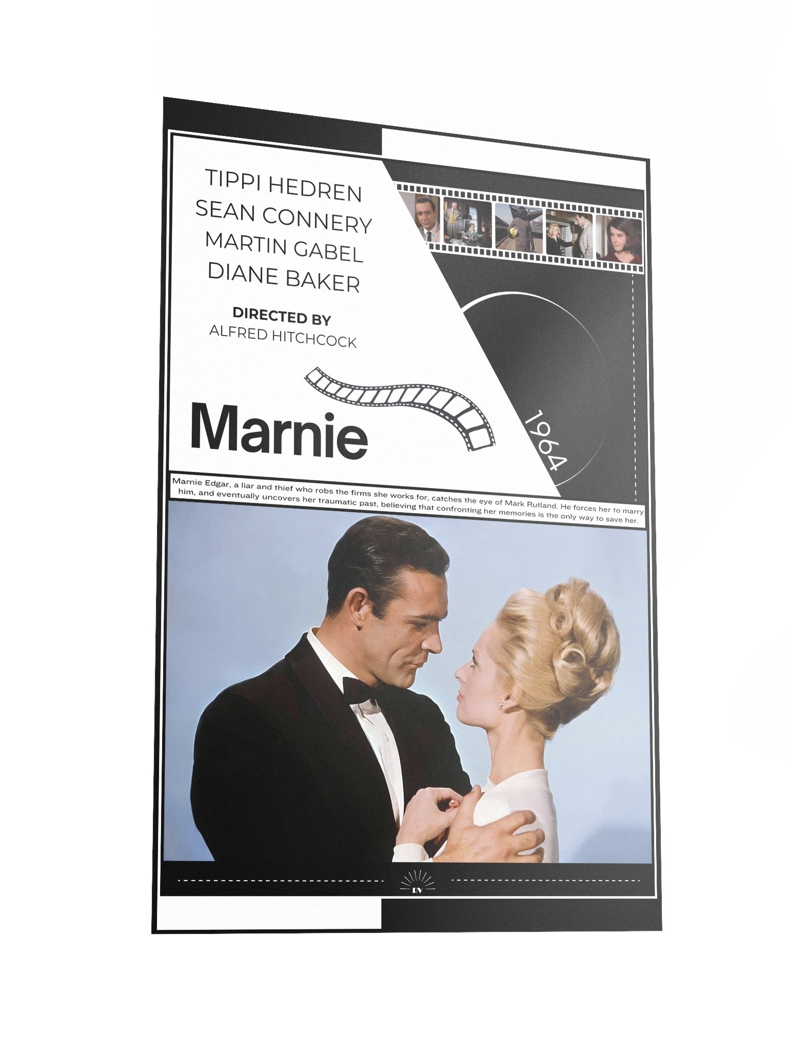 Marnie with Sean Connery and Tippi Hedren 1964 | Movie Poster | 12x18 Wall Art product image (2)