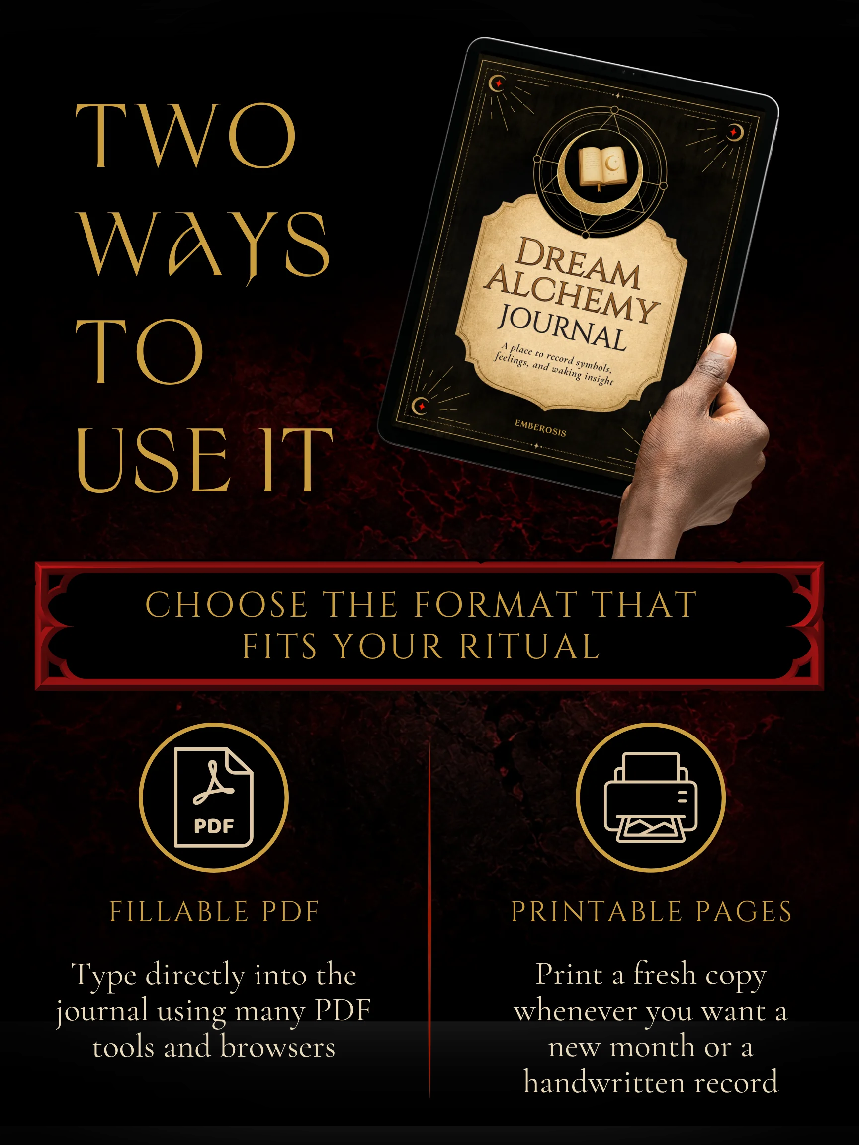Dream Alchemy Journal PDF · 30-Day Dream Journal + Symbol Reflection Workbook product image (2)