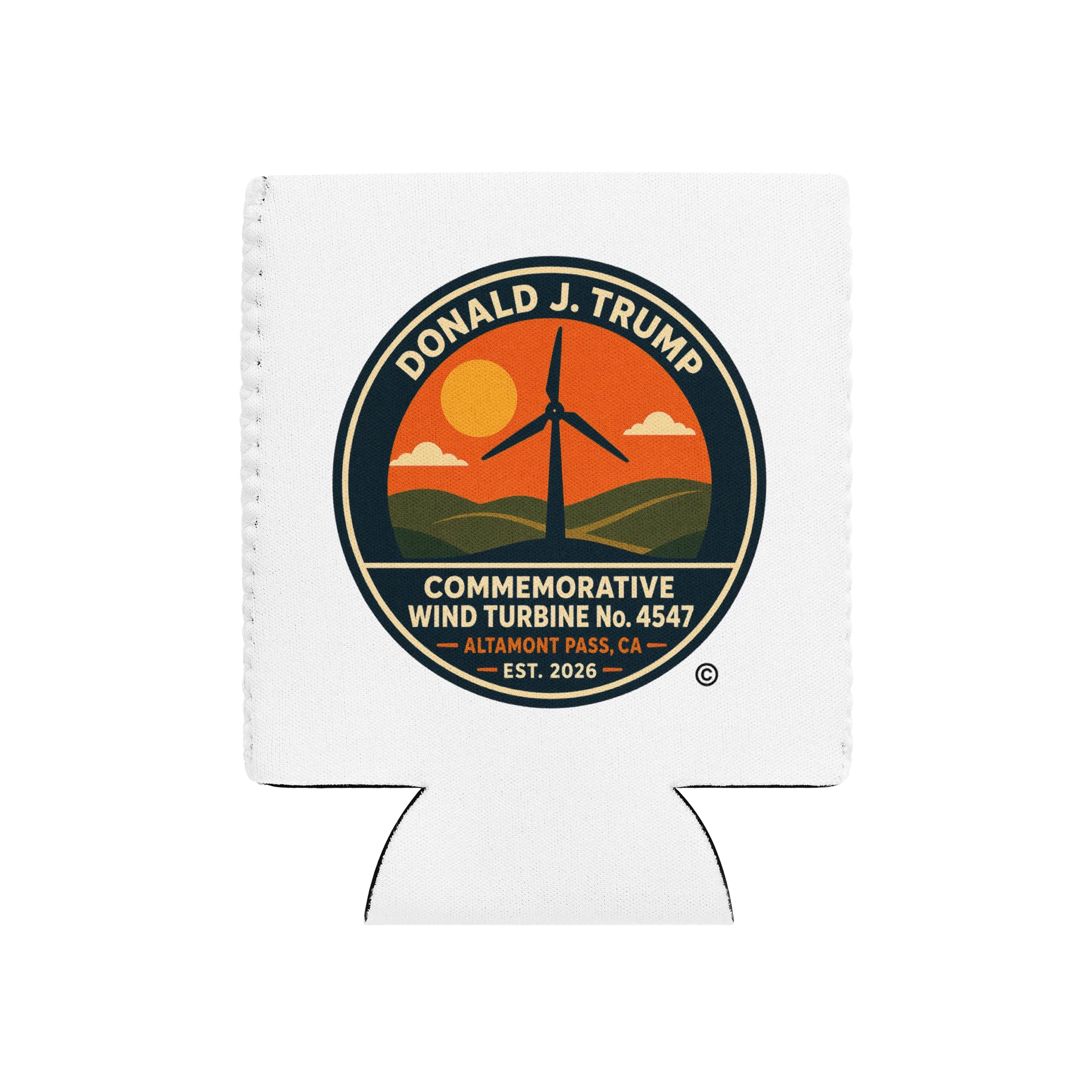 Coozie Can Cooler - Donald J. Trump Commemorative Wind Turbine No. 4547™ product image (1)