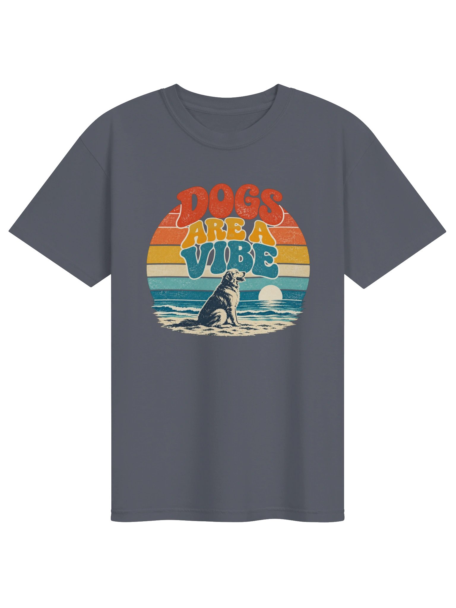 Retro Dog T-Shirt | Dogs Are a Vibe Shirt | Beach Dog Graphic Tee | Vintage Dog Lover Shirt product image (2)