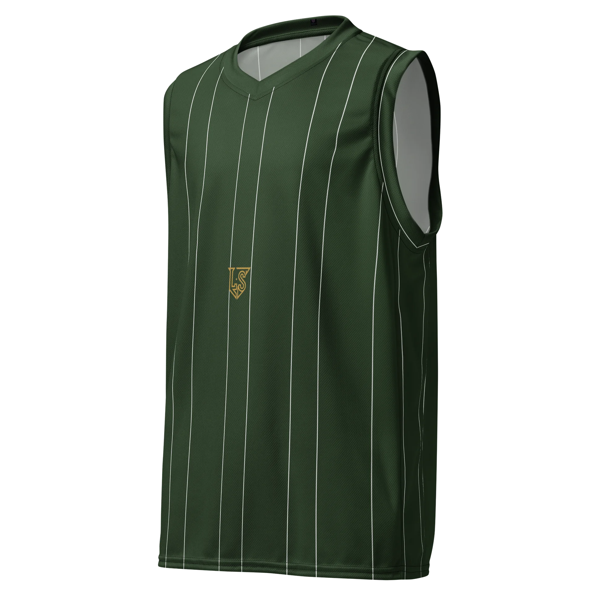 No Cap Green Pen Striped Sleeveless Pattern Design product image (1)
