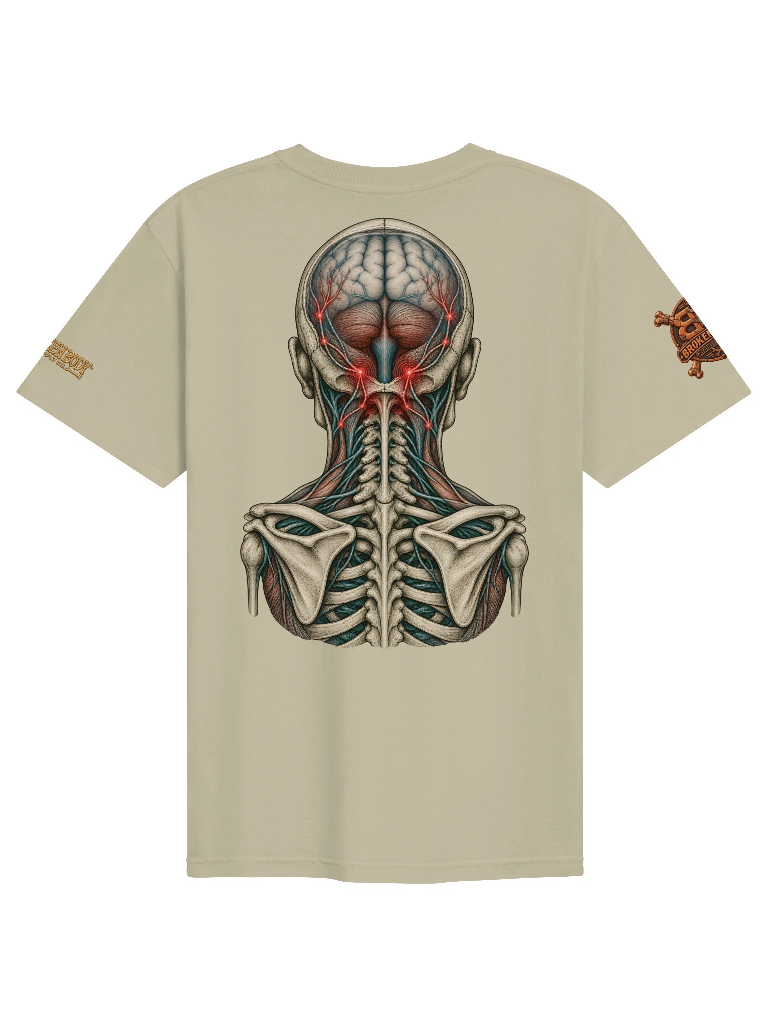 Brain Pain Shirt — Anatomical Brain Front & Back Tee | Rebuild Shop product image (4)