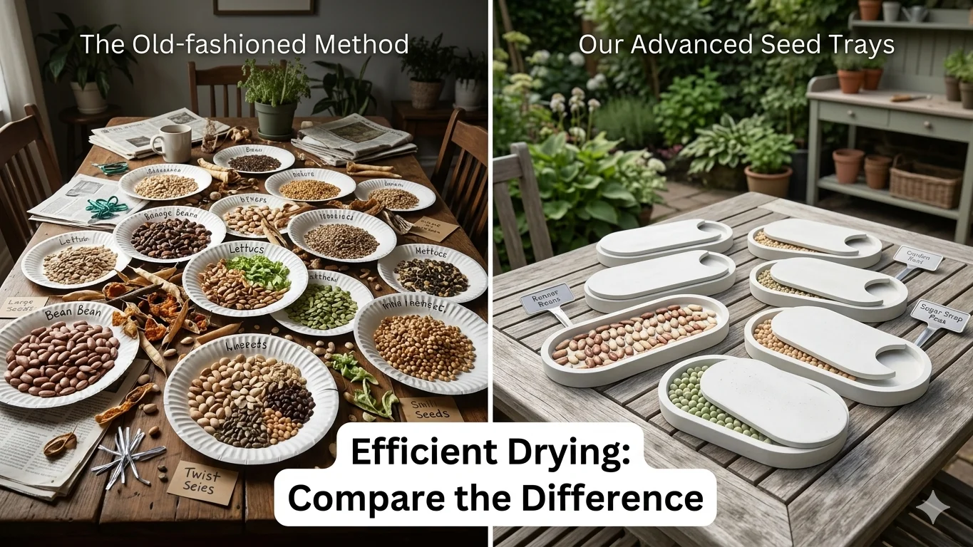 Seed Drying Kit, Heirloom Seed Saving Tool, Square Mineral Fiber Composite Trays product image (5)