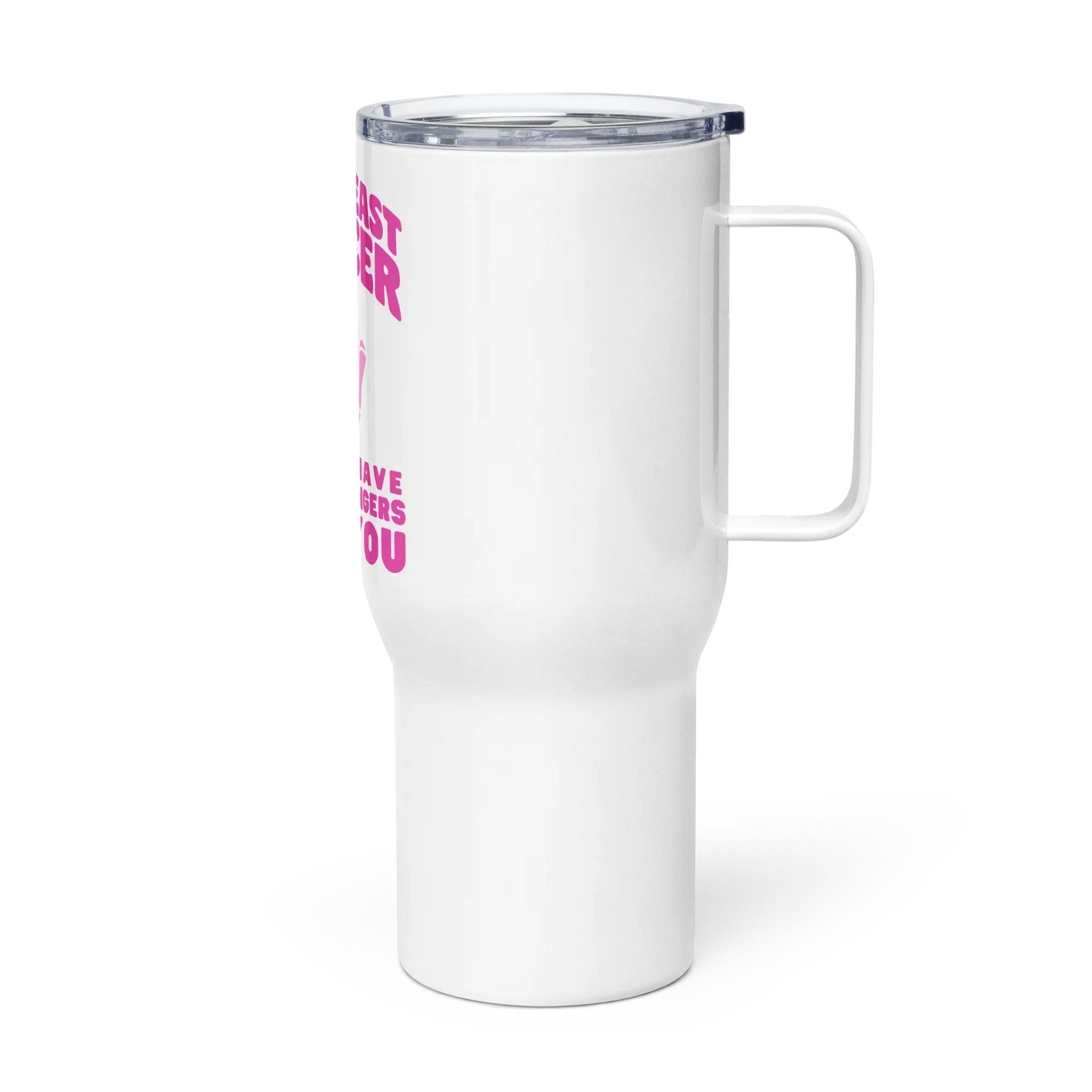 Breast Cancer Awareness Bold Pink Middle Finger Tumbler product image (4)