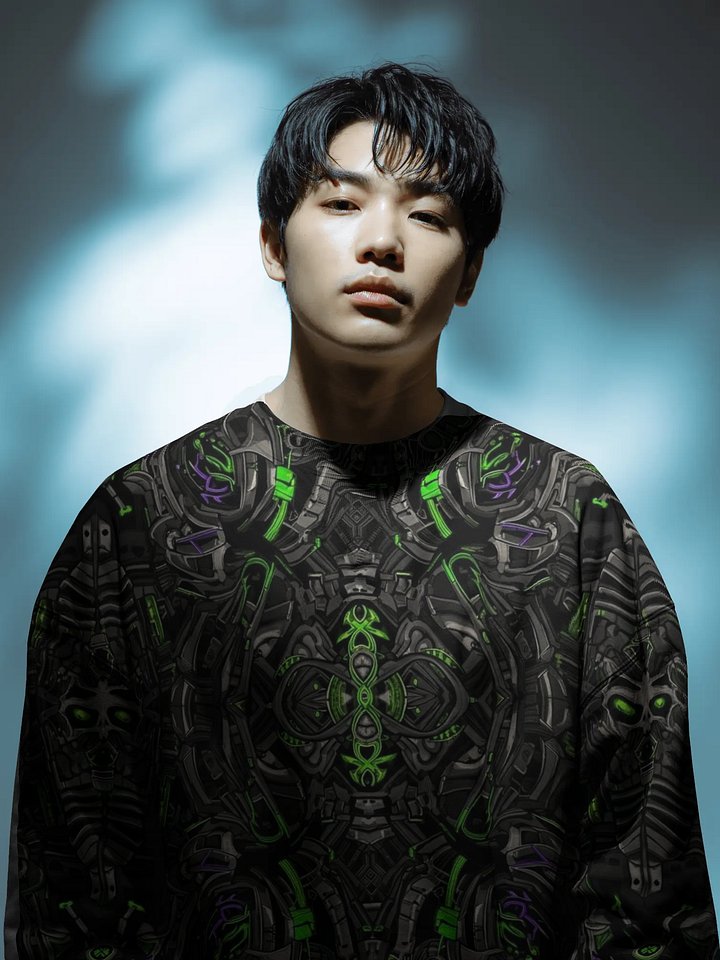 Neon Matrix – Unisex All-Over Print Sweatshirt product image (2)