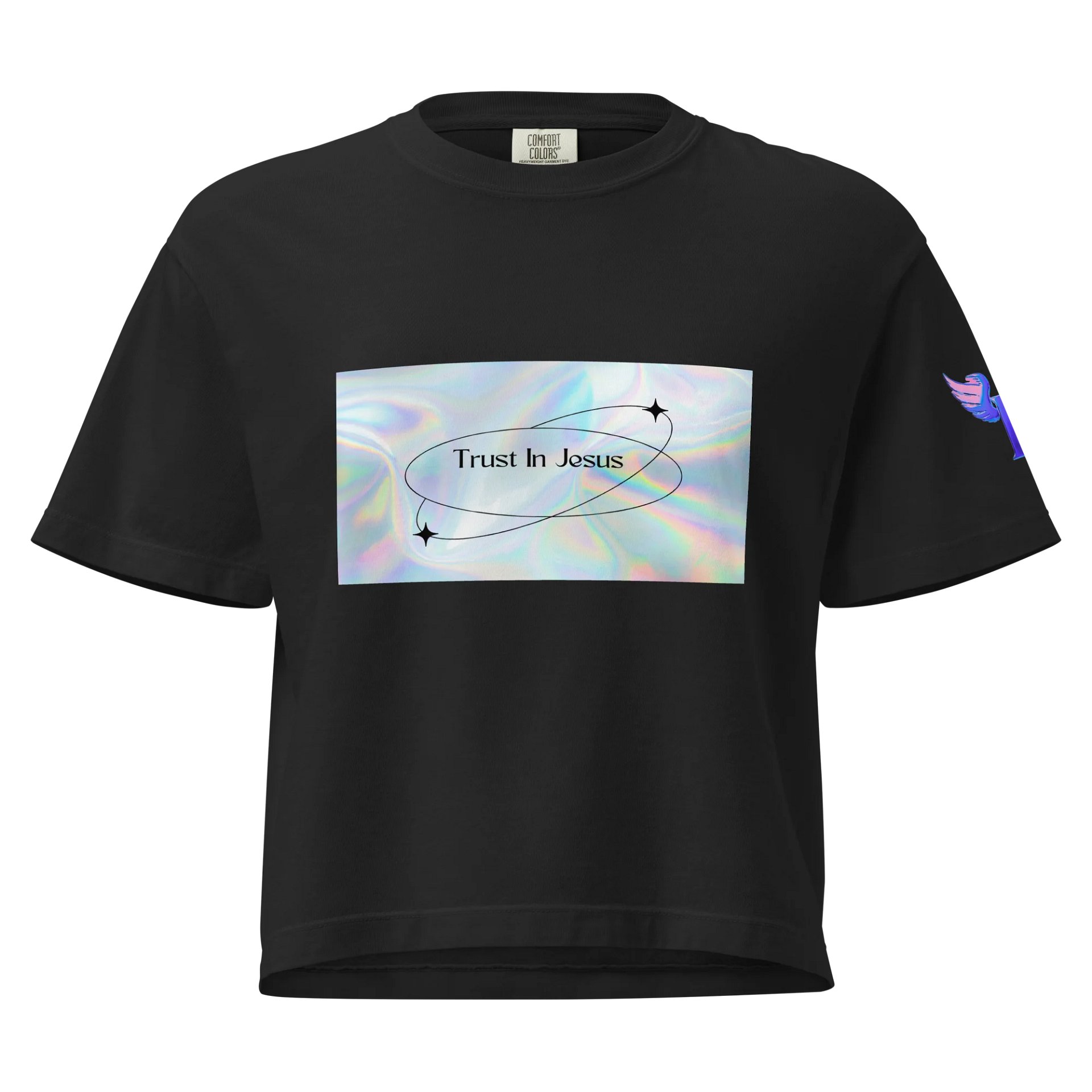 Holographic Trust In Jesus Box Tee (Women's) product image (1)