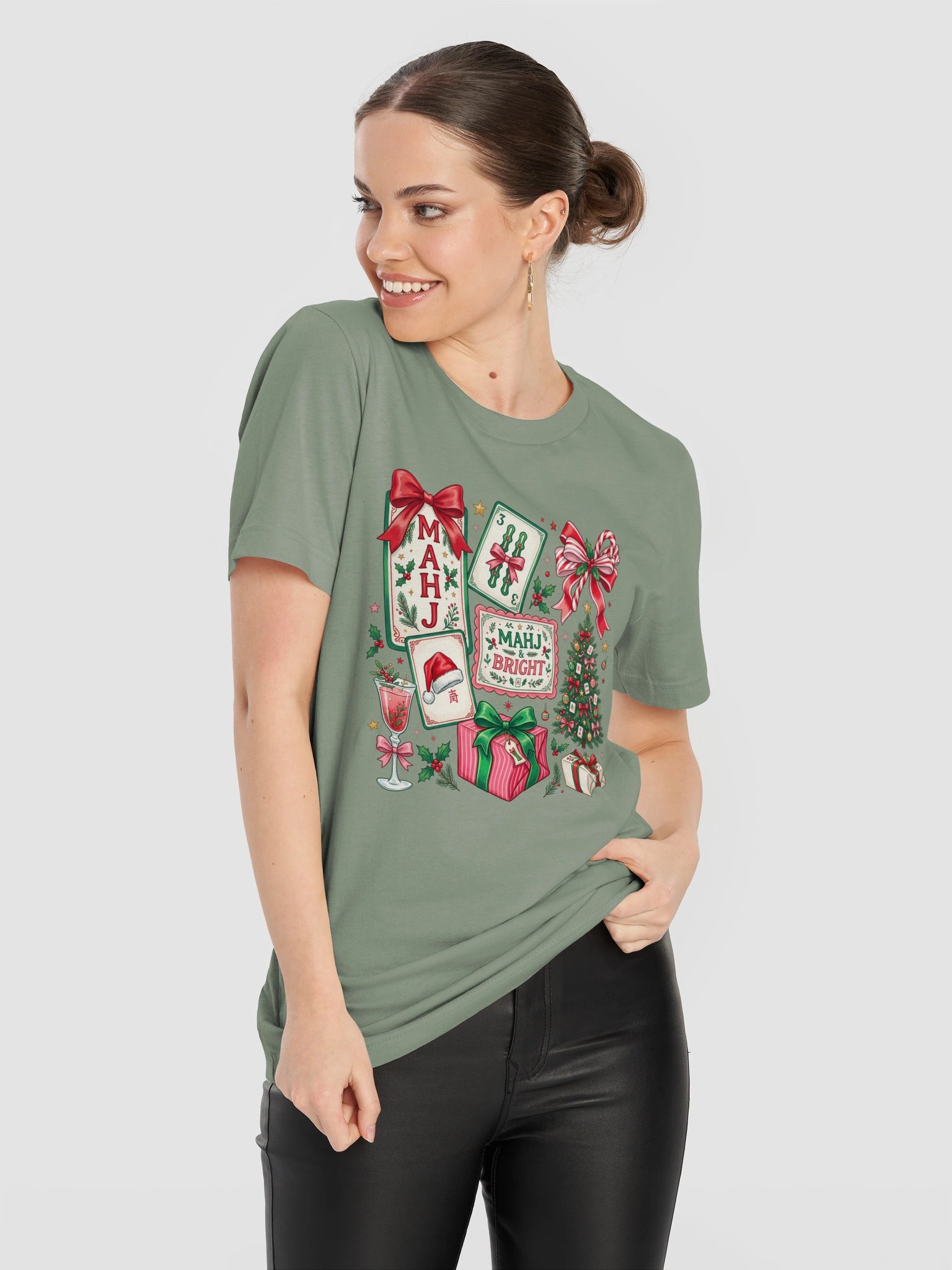 Mahj & Bright Christmas T-Shirt | Holiday Mahjong Tee product image (103)