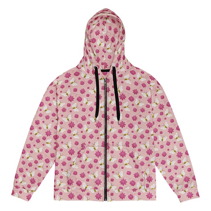 Little Pink Bees Recycled Unisex Zip Hoodie product image (1)