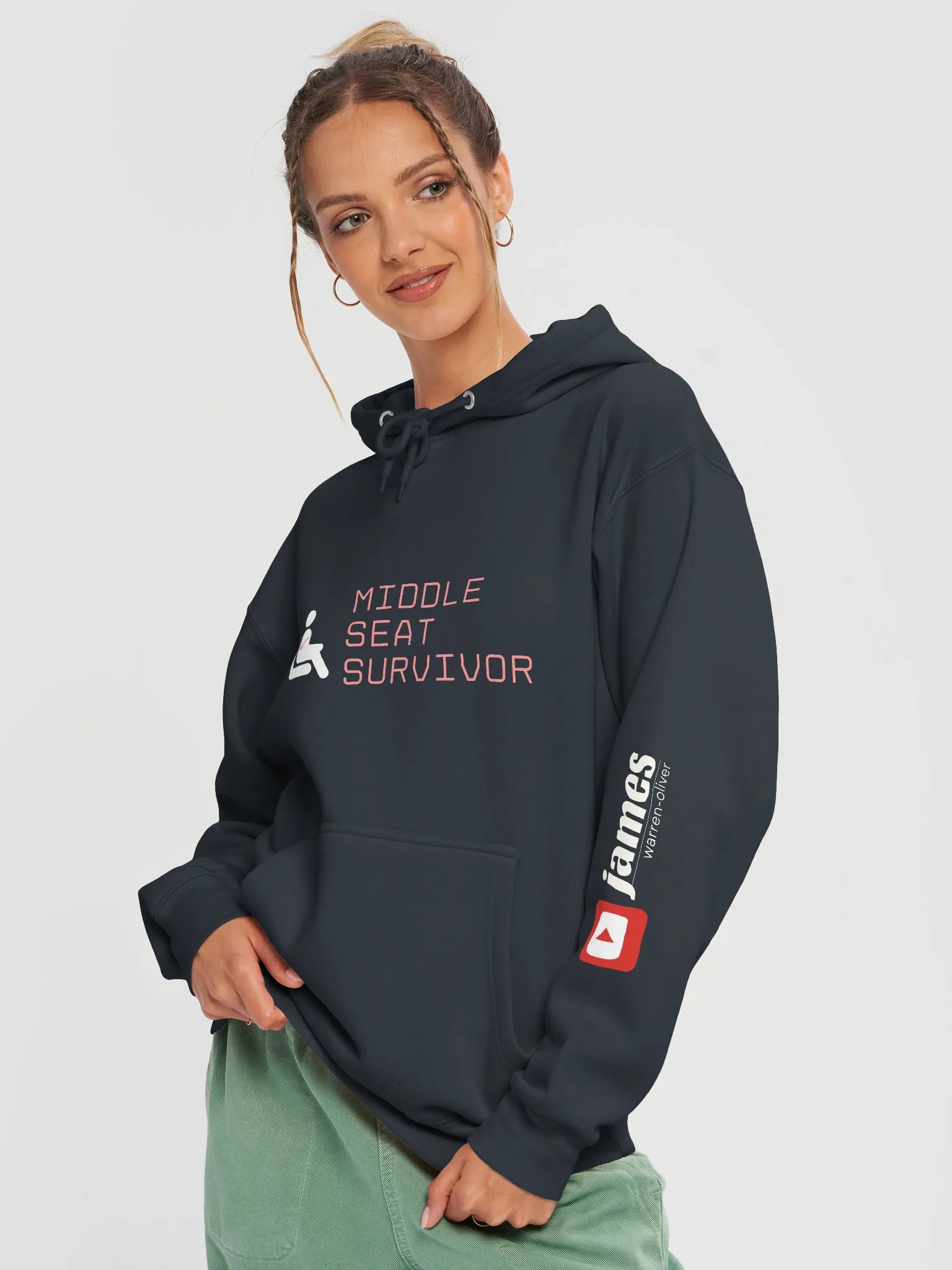 Ultra-Luxury Pullover Hoodie - ‘Middle Seat Survivor’ Design product image (3)