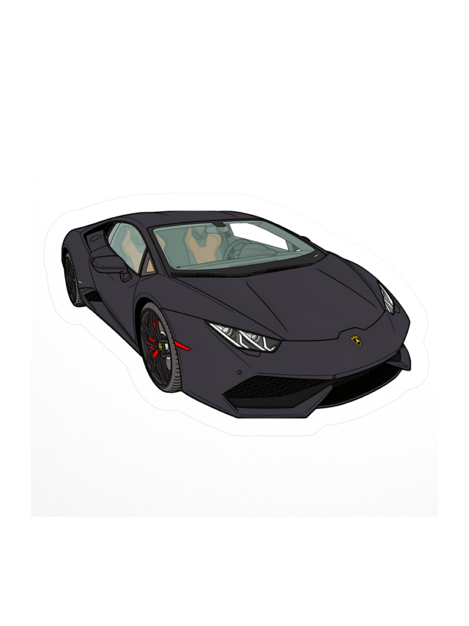Black Lamborghini Huracan Sticker (Retro, Sketch, Silhouette) product image (2)