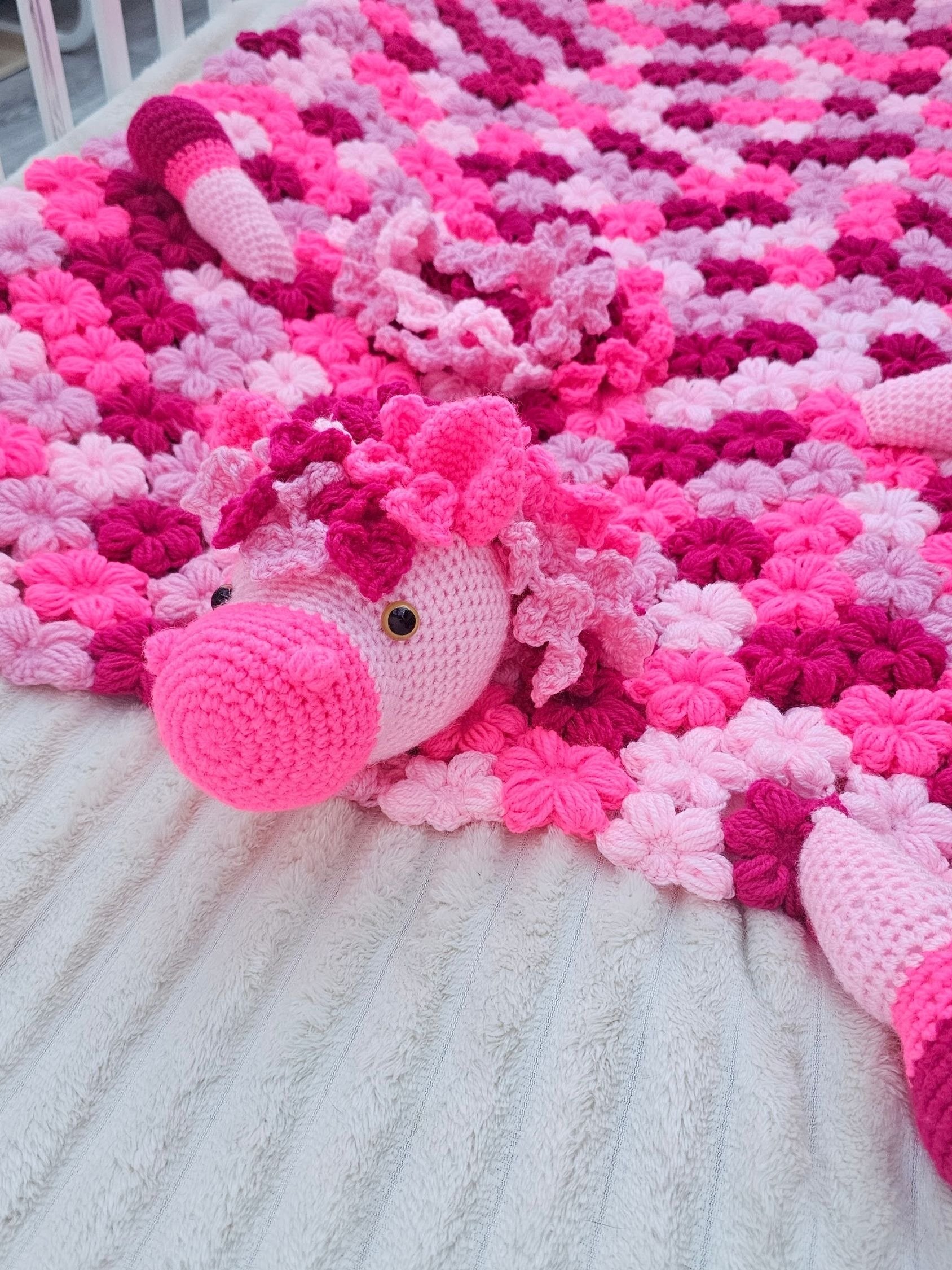 Pink Pony Baby Blanket Crochet Pattern | Folding Farm Horse Toy (PDF) product image (12)