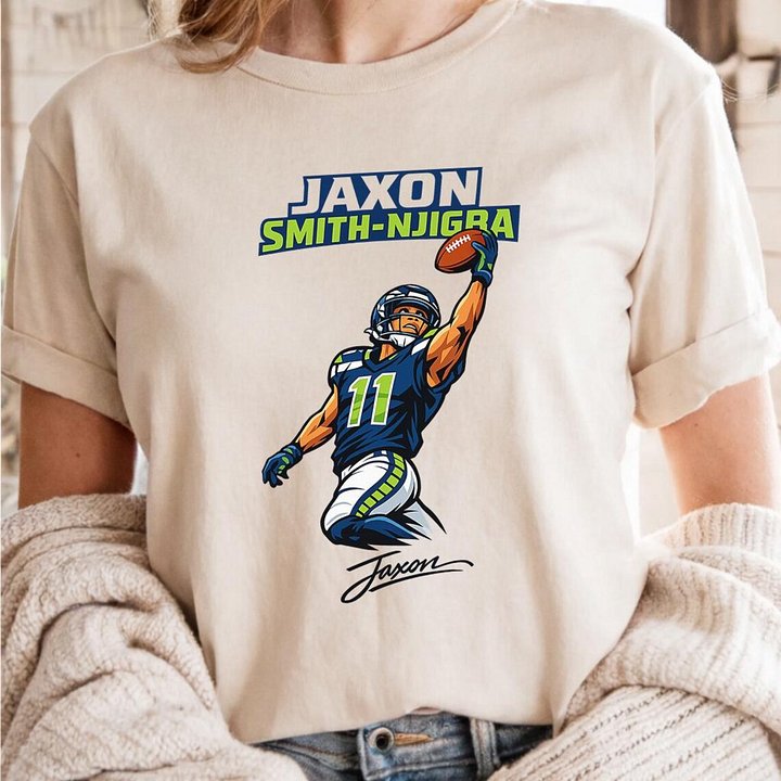 Jaxon Smith-Njigba Seattle Football Vector Illustration Fan Art Shirt product image (1)