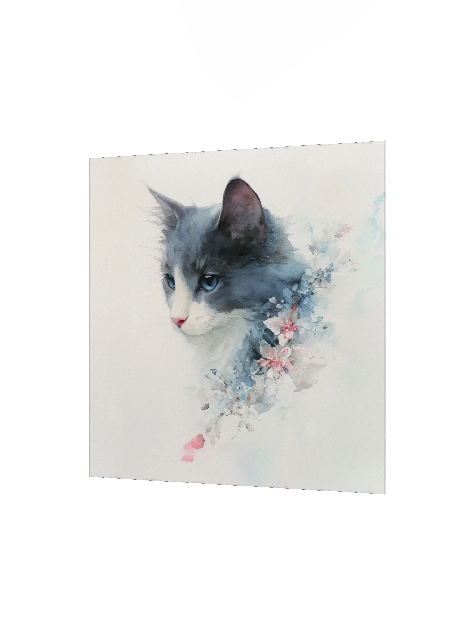Powder Blue: Gray Cat Floral product image (7)