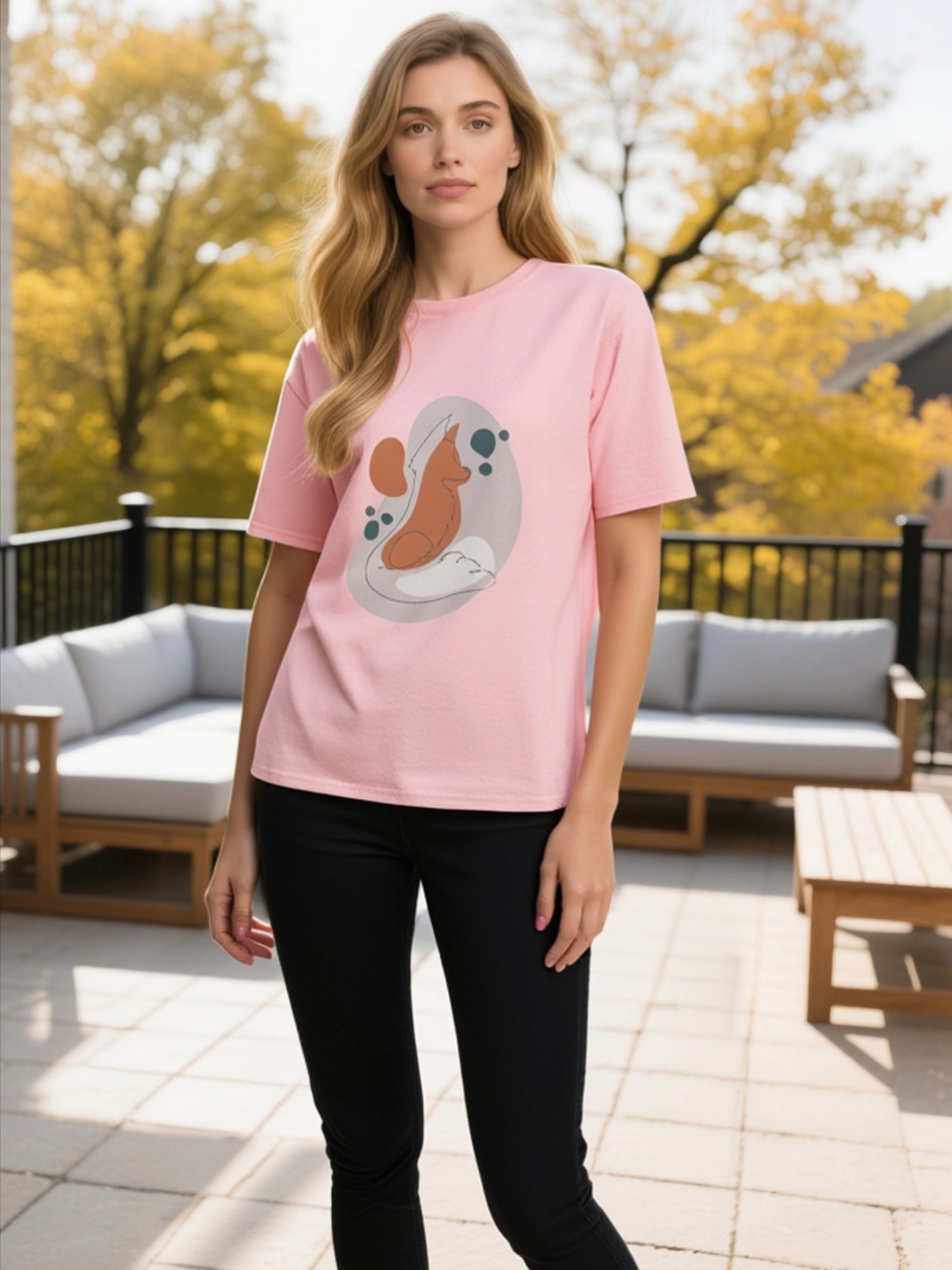 Continuous Line Fox Abstract T-Shirt product image (9)