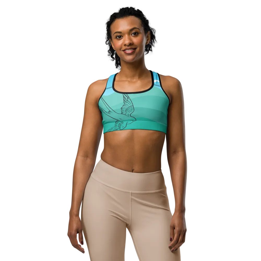 Bird in Flight Floral Horizon Custom Sports Bra product image (5)