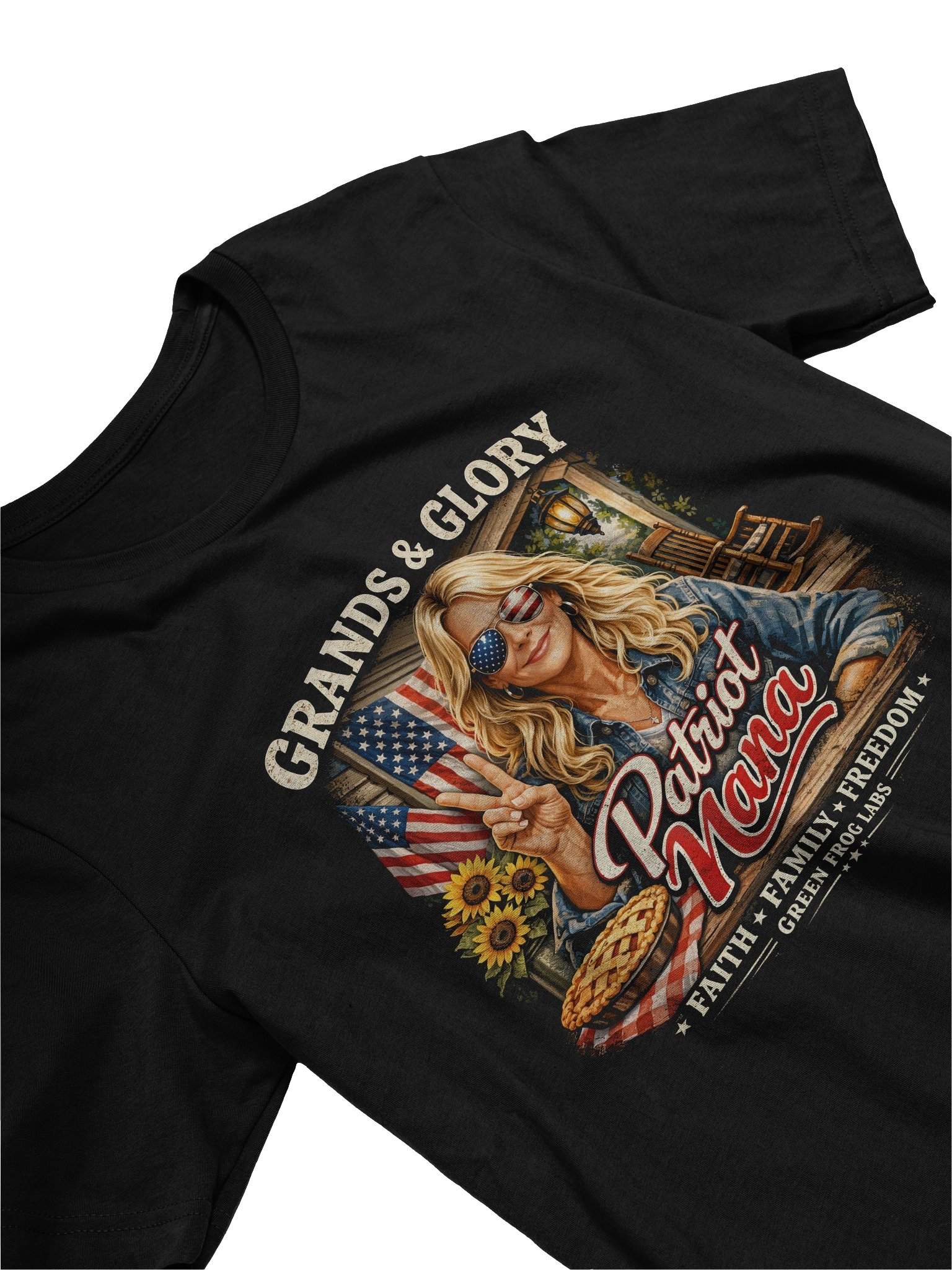 Patriotic Nana T-Shirt - Grands & Glory American Flag Grandma Shirt - Faith Family Freedom 4th of July Gift product image (3)