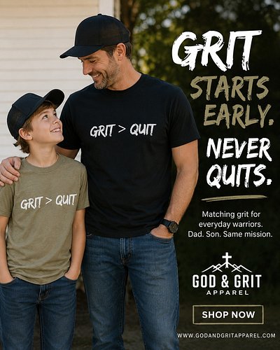 💪 GRIT IS TAUGHT. QUITTING ISN’T. 💪

The greatest lessons aren’t always spoken—they’re lived. Every time a dad chooses to kee...