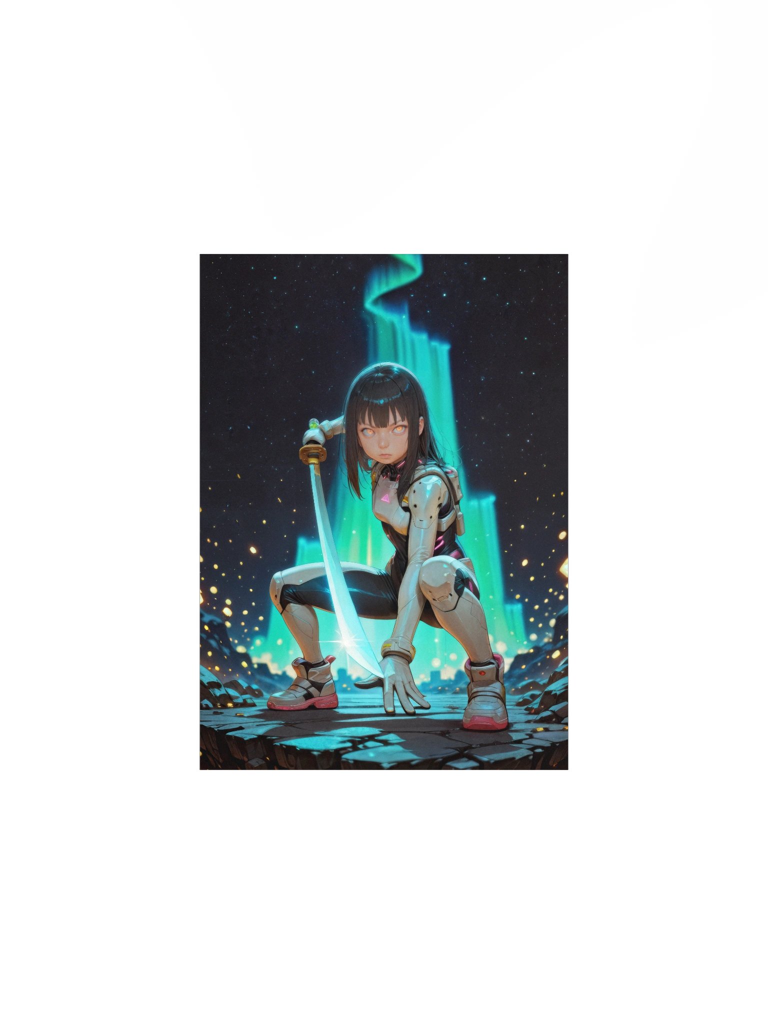 Cyber Samurai Girl Wall Art Poster product image (2)