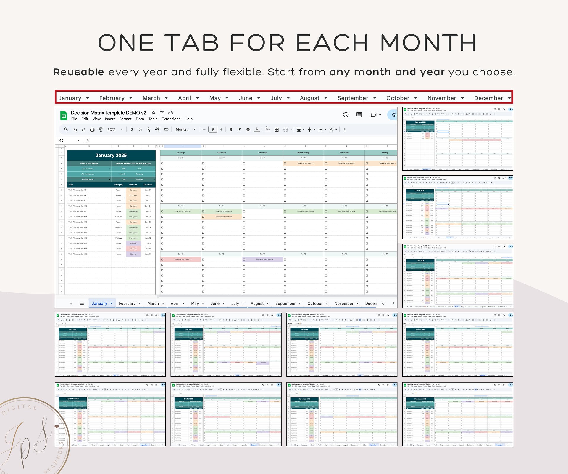 Priority Tracker Eisenhower Matrix, Google Sheets Template product image (7)