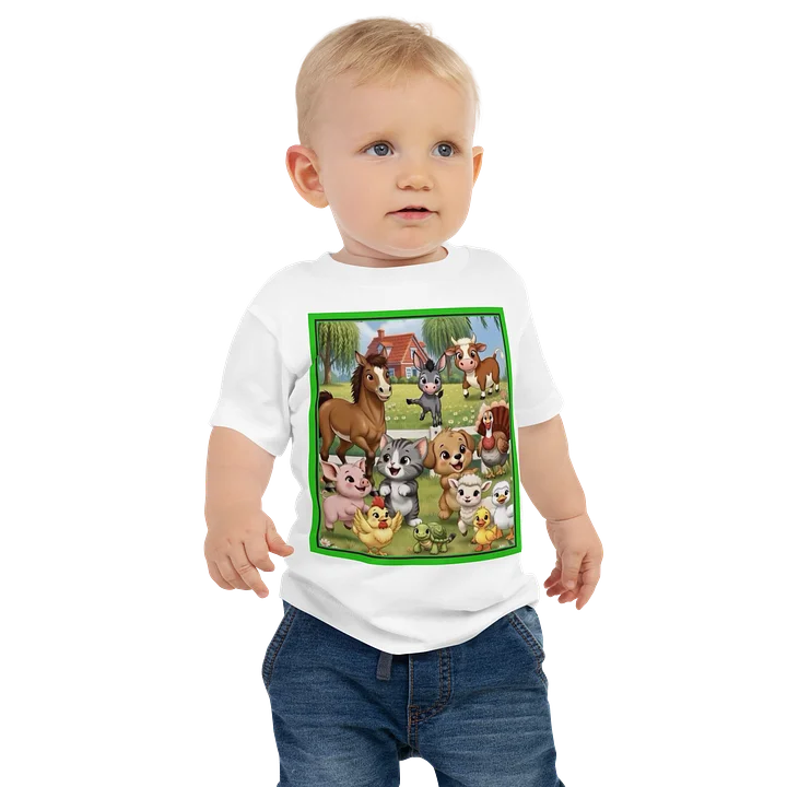Cheerful Farm Animal Parade Baby Tee product image (1)