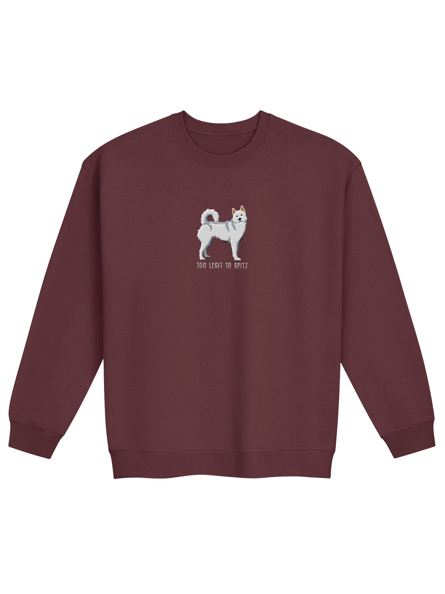 Too Legit to Spitz Sweatshirt (Embroidered) of a Siberian Husky(White) product image (4)