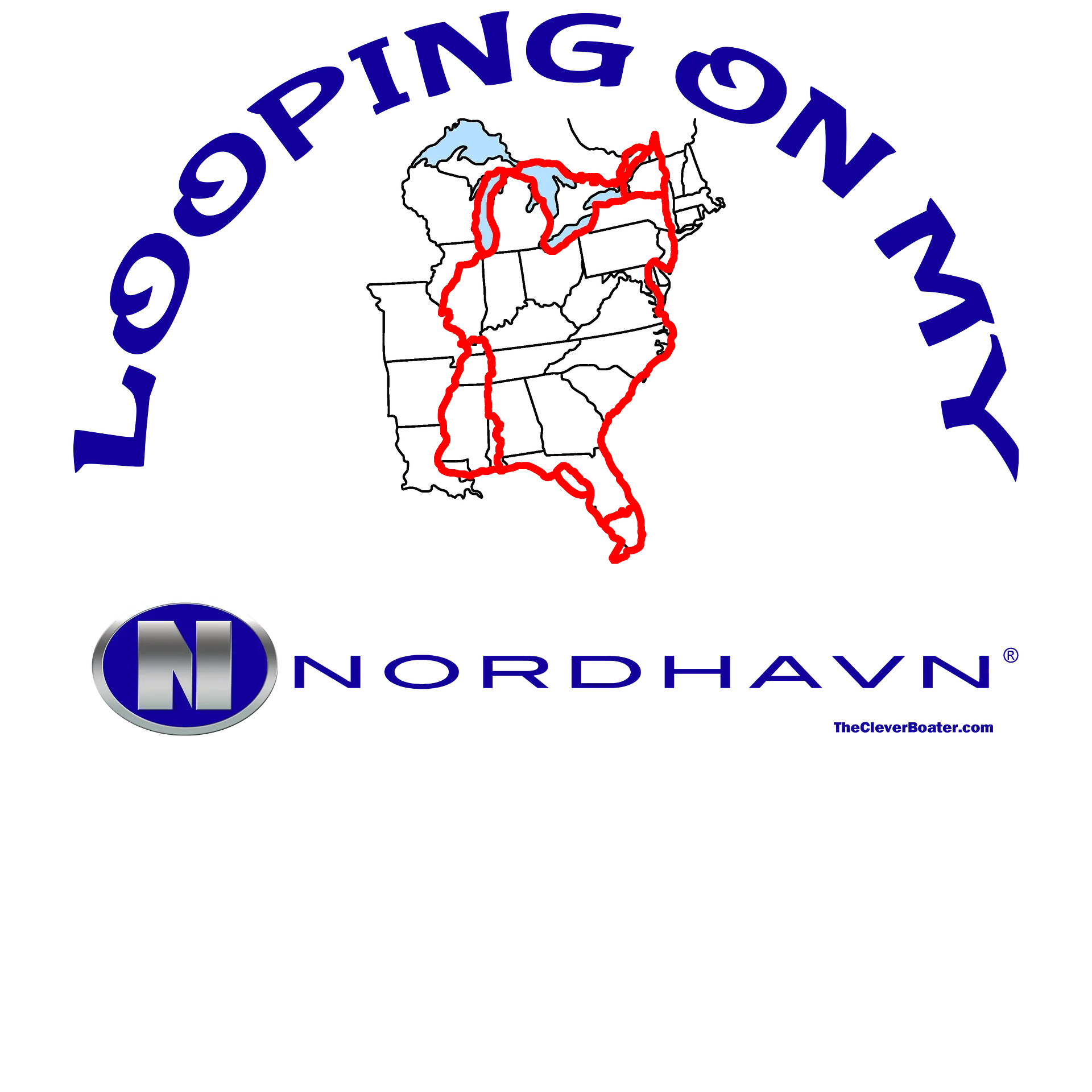 Looping On My Nordhavn - T-Shirt - Light Shirt w/Blue Logo product image (5)
