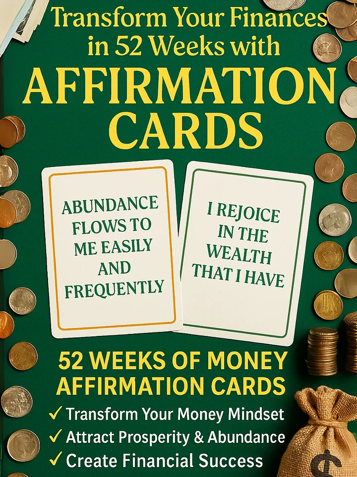 52 Weeks of Money Affirmation Cards | Daily Front & Back Practices for Wealth, Abundance & Financial Freedom product image (2)