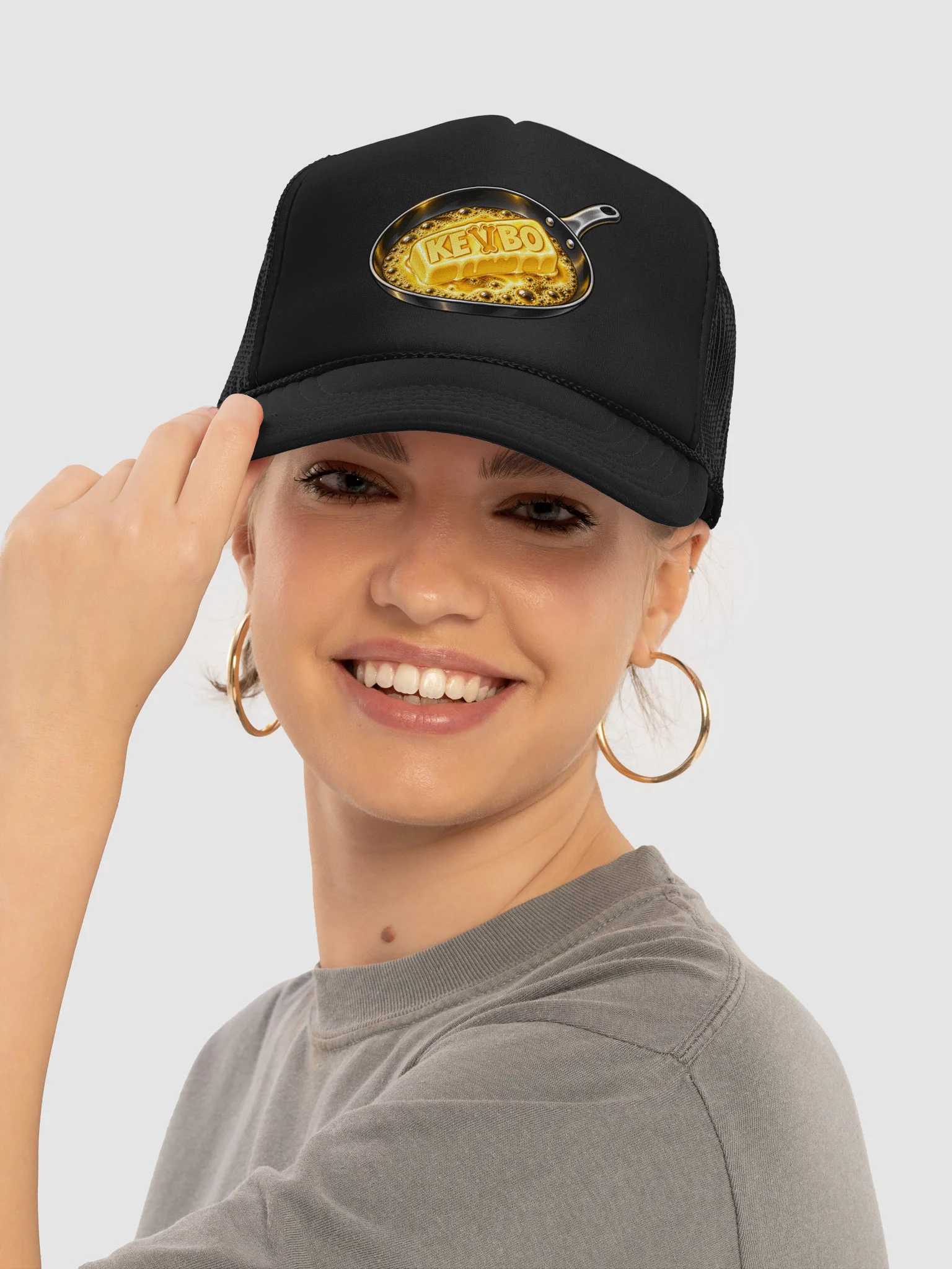 KEVBO X BUTTER "Sizzling Butter" Black FOAM Trucker Snapback Hat product image (5)