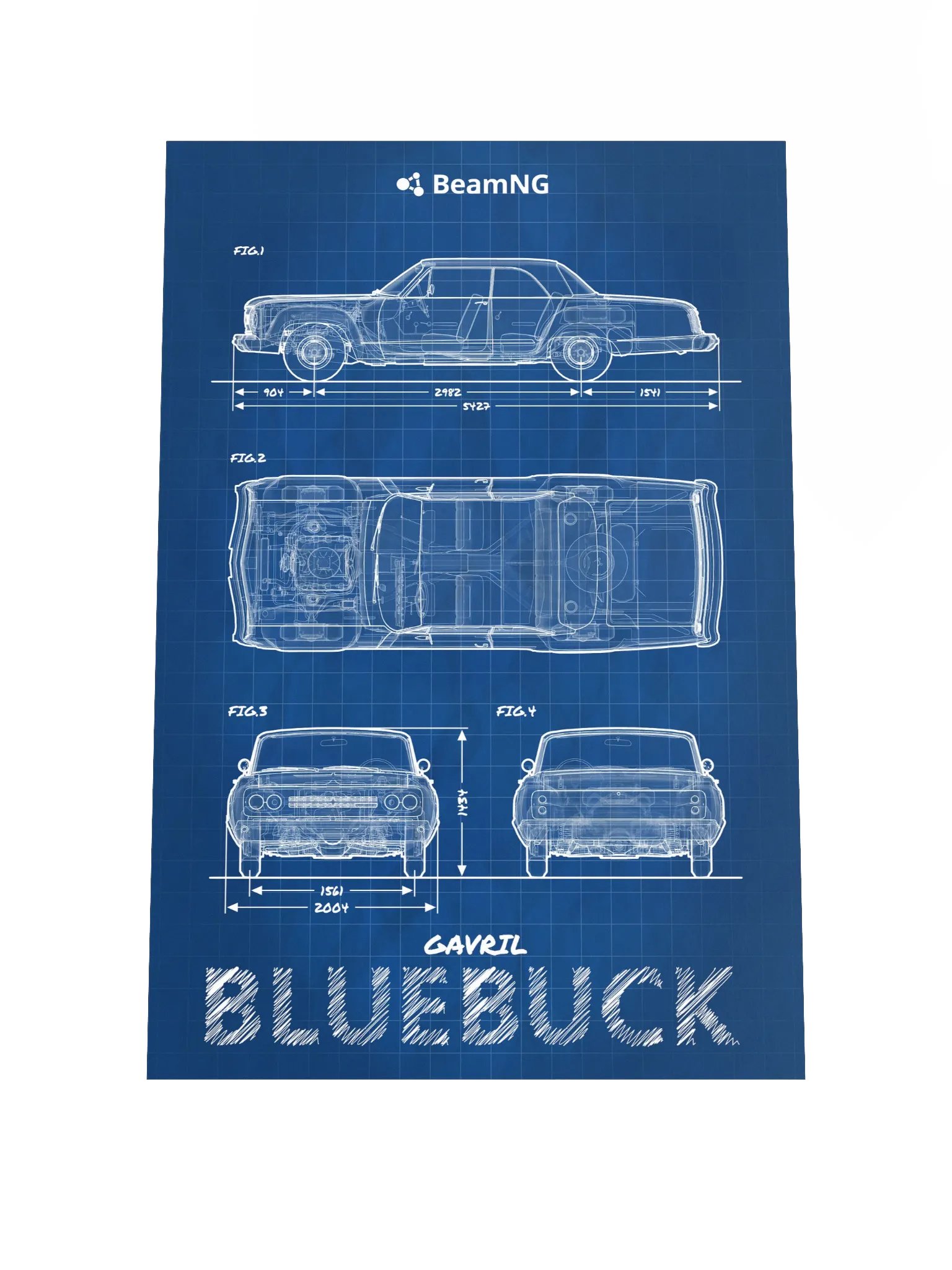 Gavril Bluebuck Blueprint Poster product image (1)
