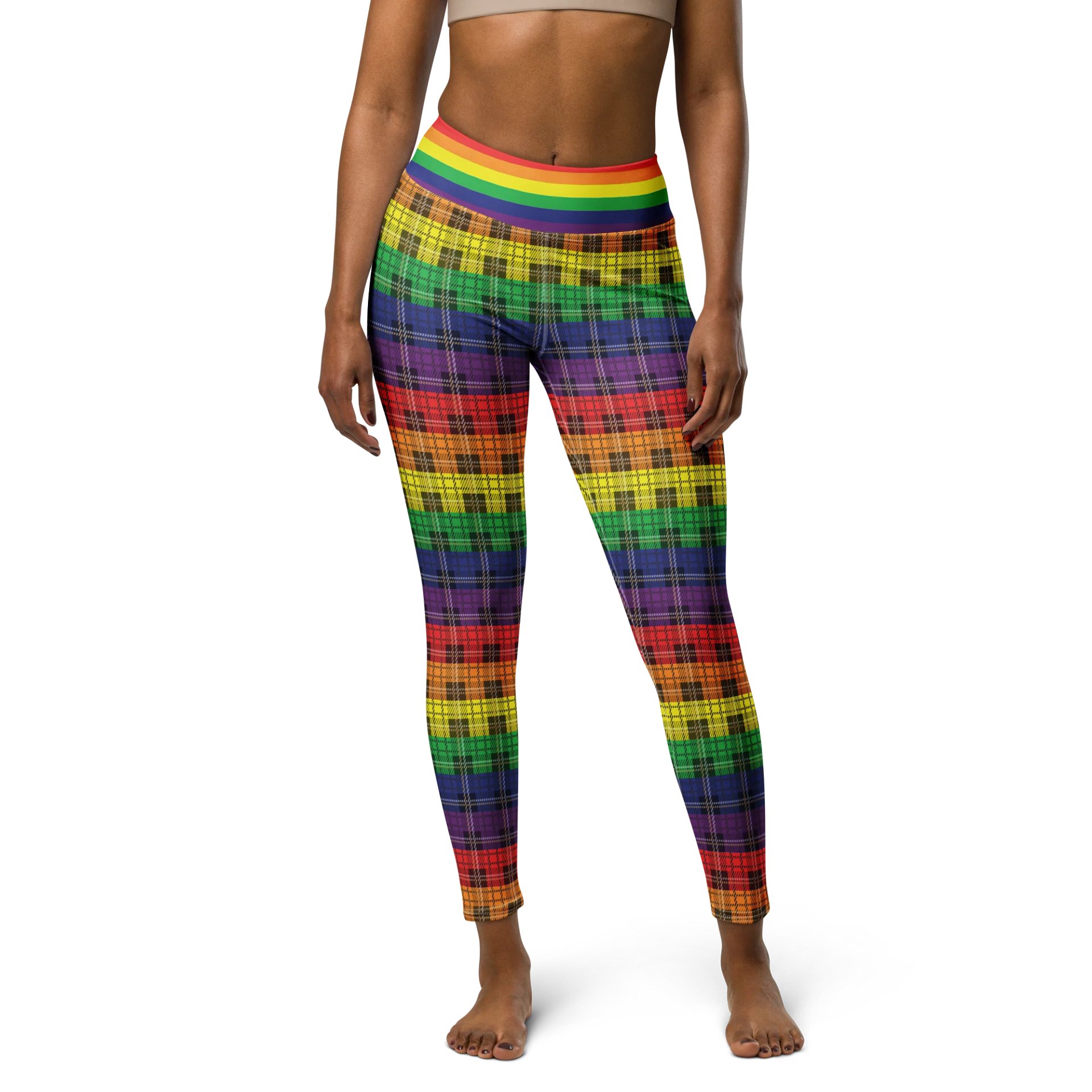Rainbow Pride Plaid Leggings product image (1)