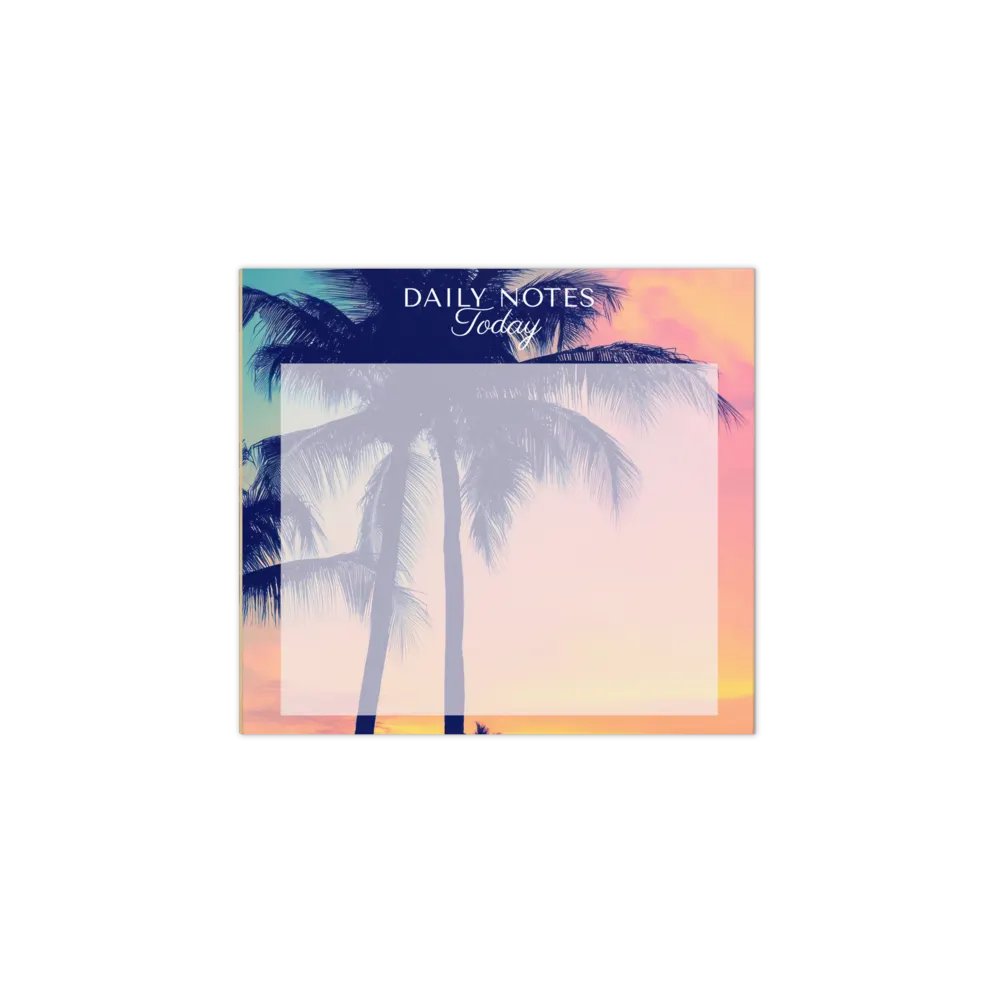 Daily Notes Tropical Sunrise Silhouette Notepad product image (1)