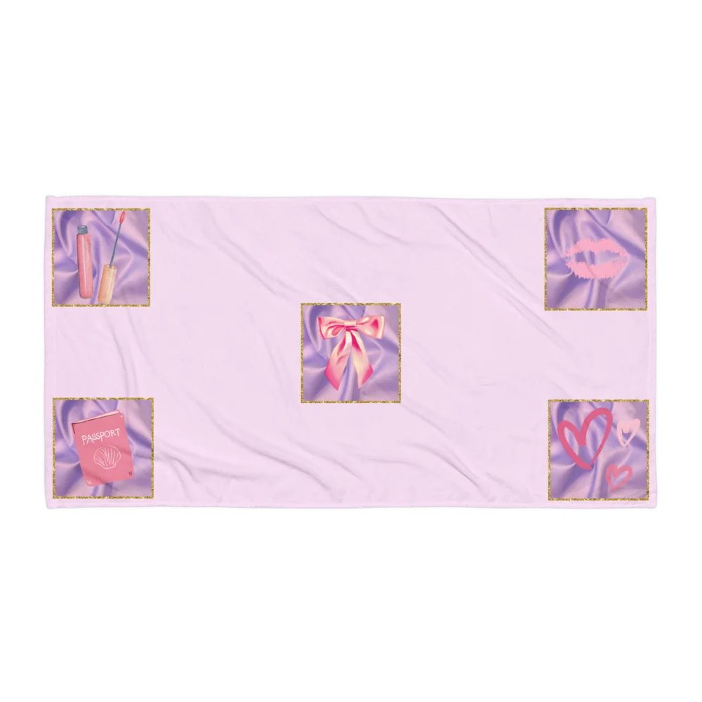 🌸 Glowlita "Violet Reverie" Lolita-Inspired Beach Towel product image (1)