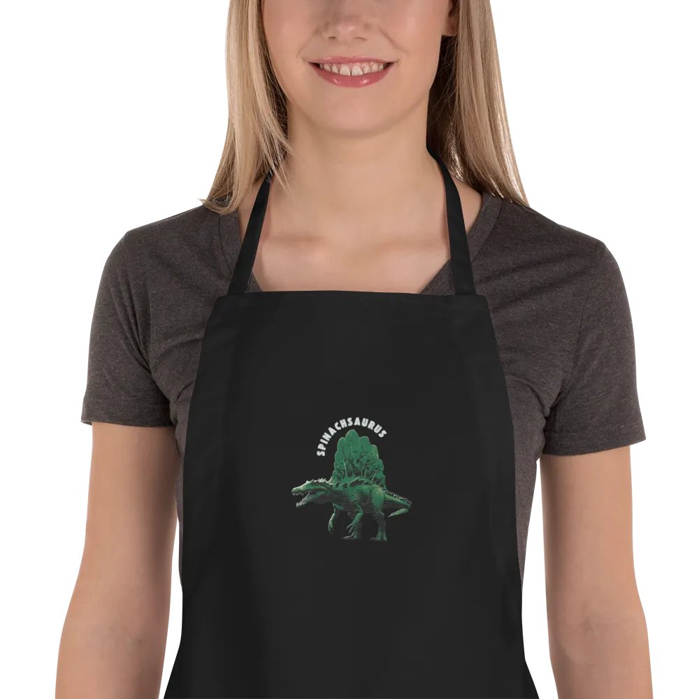 Spinachsaurus - Spinosaurus and Spinach Dinosaur Embroidered Apron product image (1)