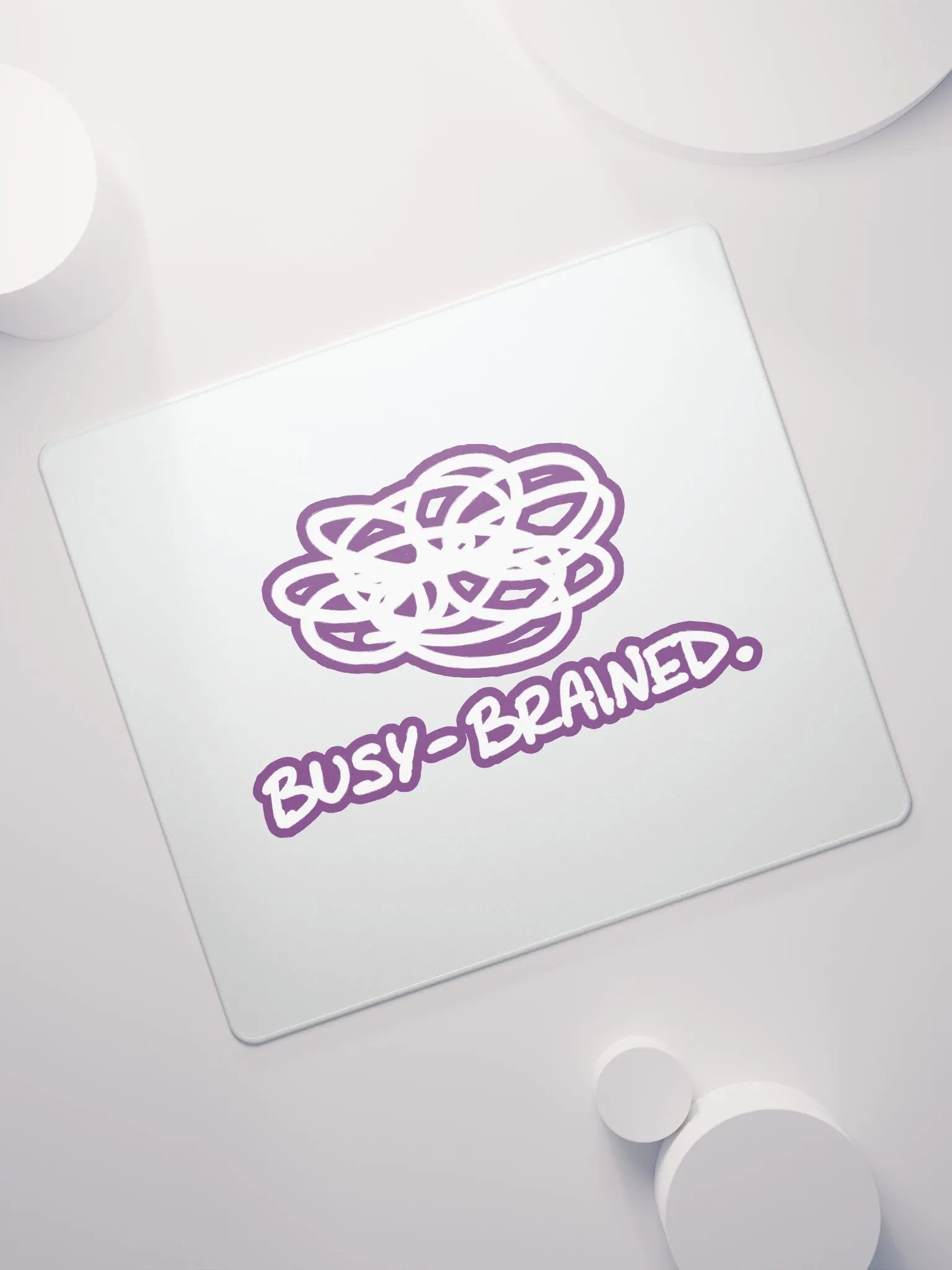BUSY-BRAINED (lined design, #763D7D) mouse pad product image (7)