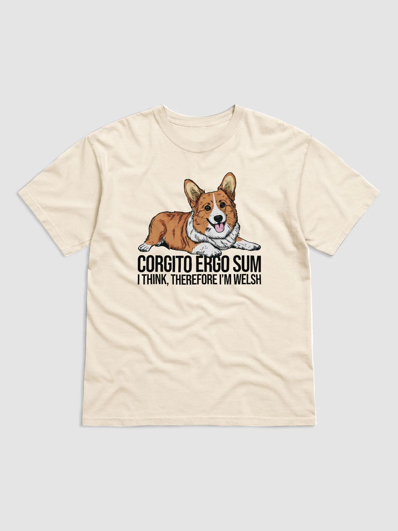 Corgito Ergo Sum T-Shirt of a Pembroke Welsh Corgi | Funny T-Shirt for Herding Dog Paw-rents product image (1)