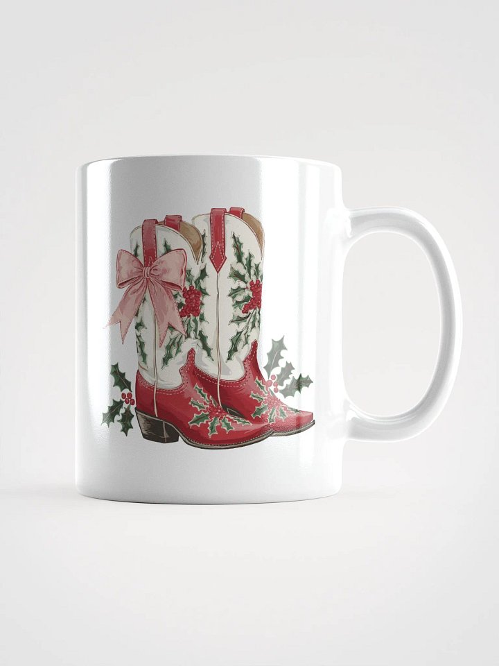 Festive Cowgirl Boots White Glossy Mug product image (1)