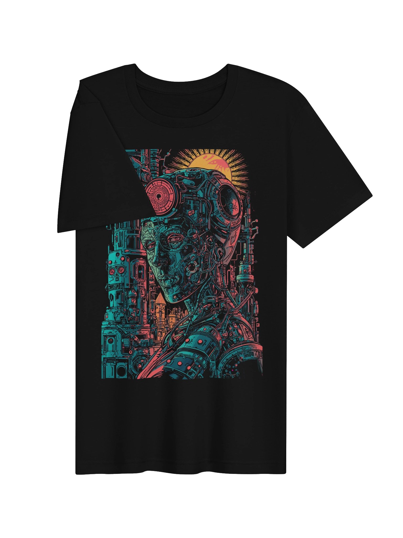 Neon Cyborg Sun Lightweight T-Shirt product image (7)