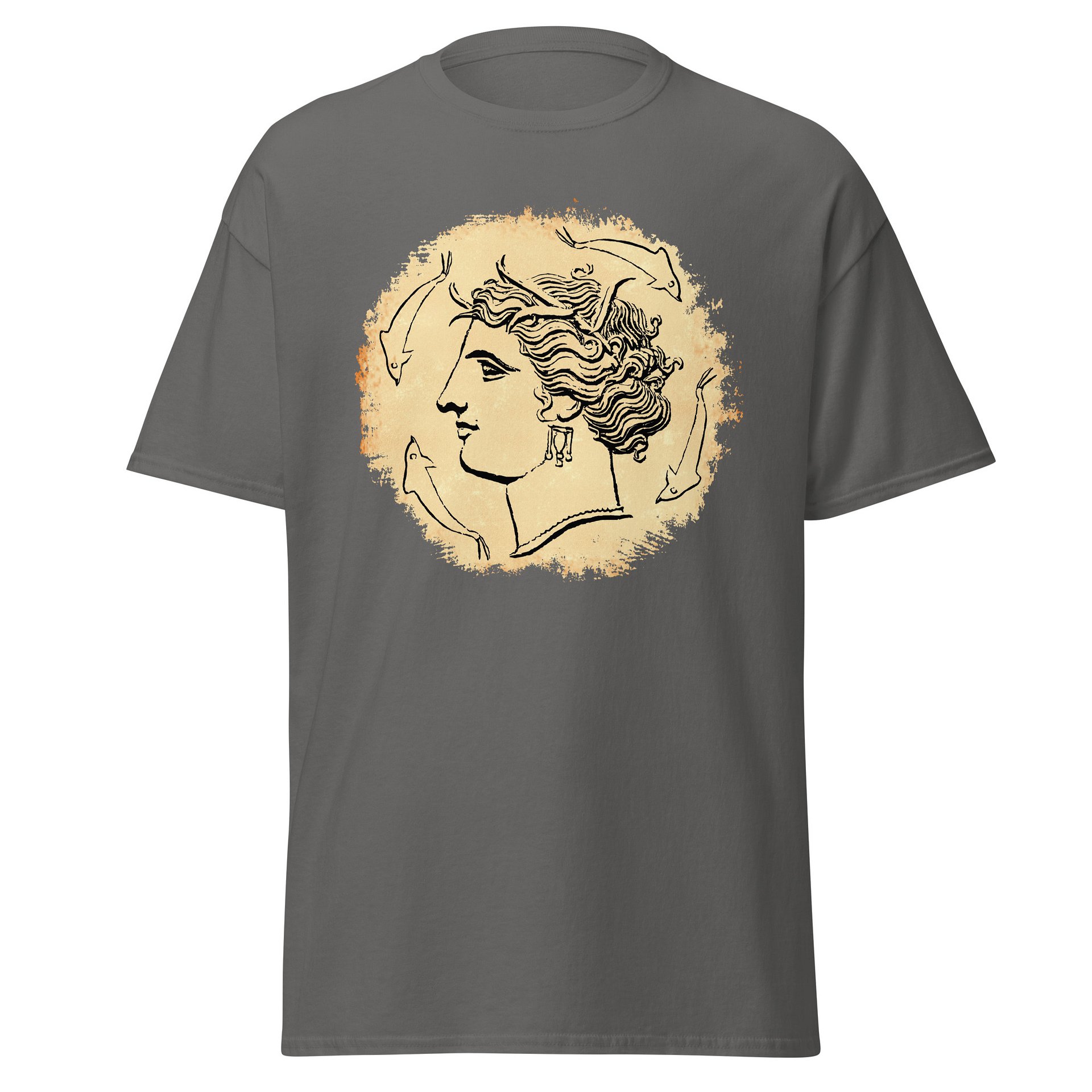 Arethusa Sea Nymph Ancient Greek Art 4th Century BC, Charcoal Tee product image (1)