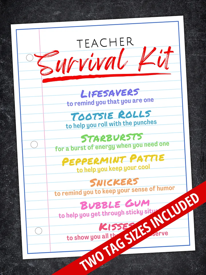 Teacher Survival Kit Gift Tags product image (1)