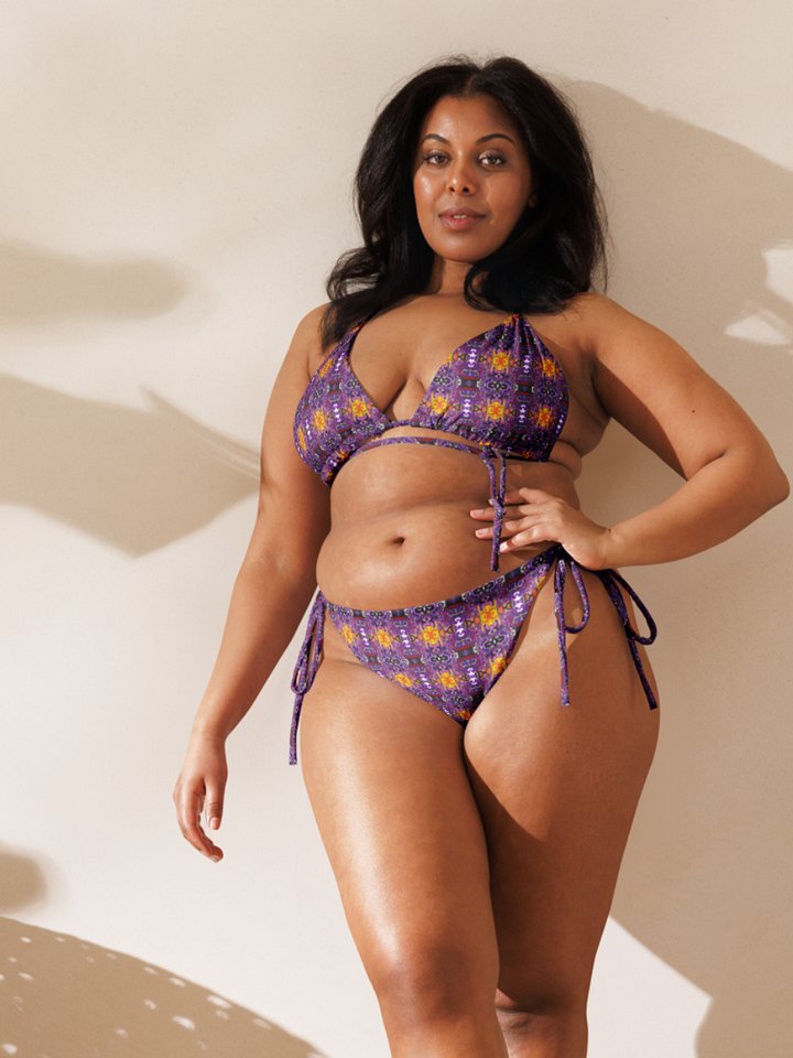 African Inspired Purple Bikini Set product image (1)