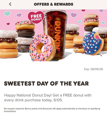 Donut forget to get yours!!! 🍩🥰 #nationaldonutday #dunkin #dunkindonuts #donuts