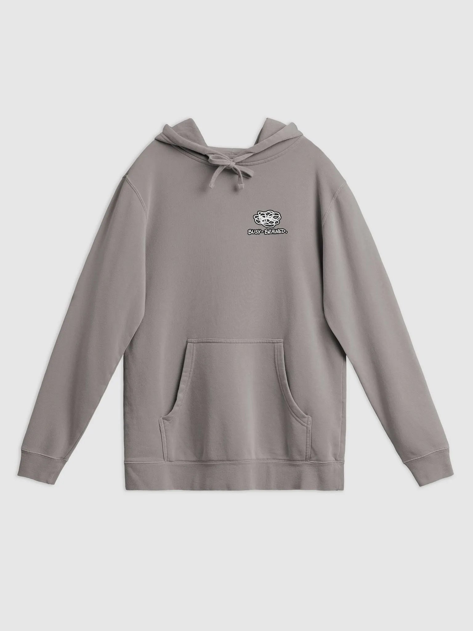 BUSY-BRAINED (lined design) printed pigment hoodie product image (7)