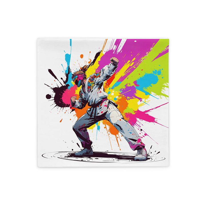 All-Over Print Basic Pillow Case ( D_0144_Color Kick Taekwondo Boy of the Streets ) product image (3)