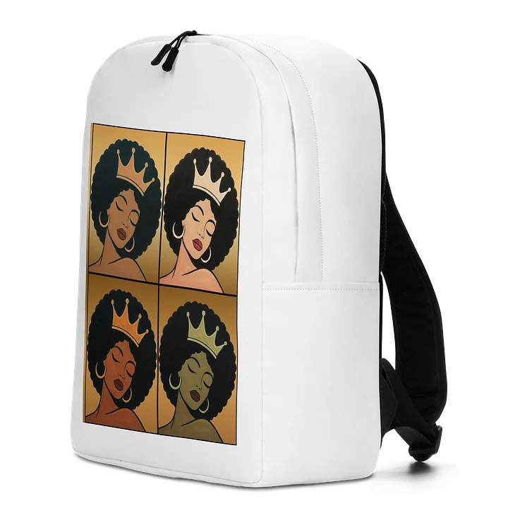Poised Princess Crowned Pop‑Art Afro Backpack product image (2)