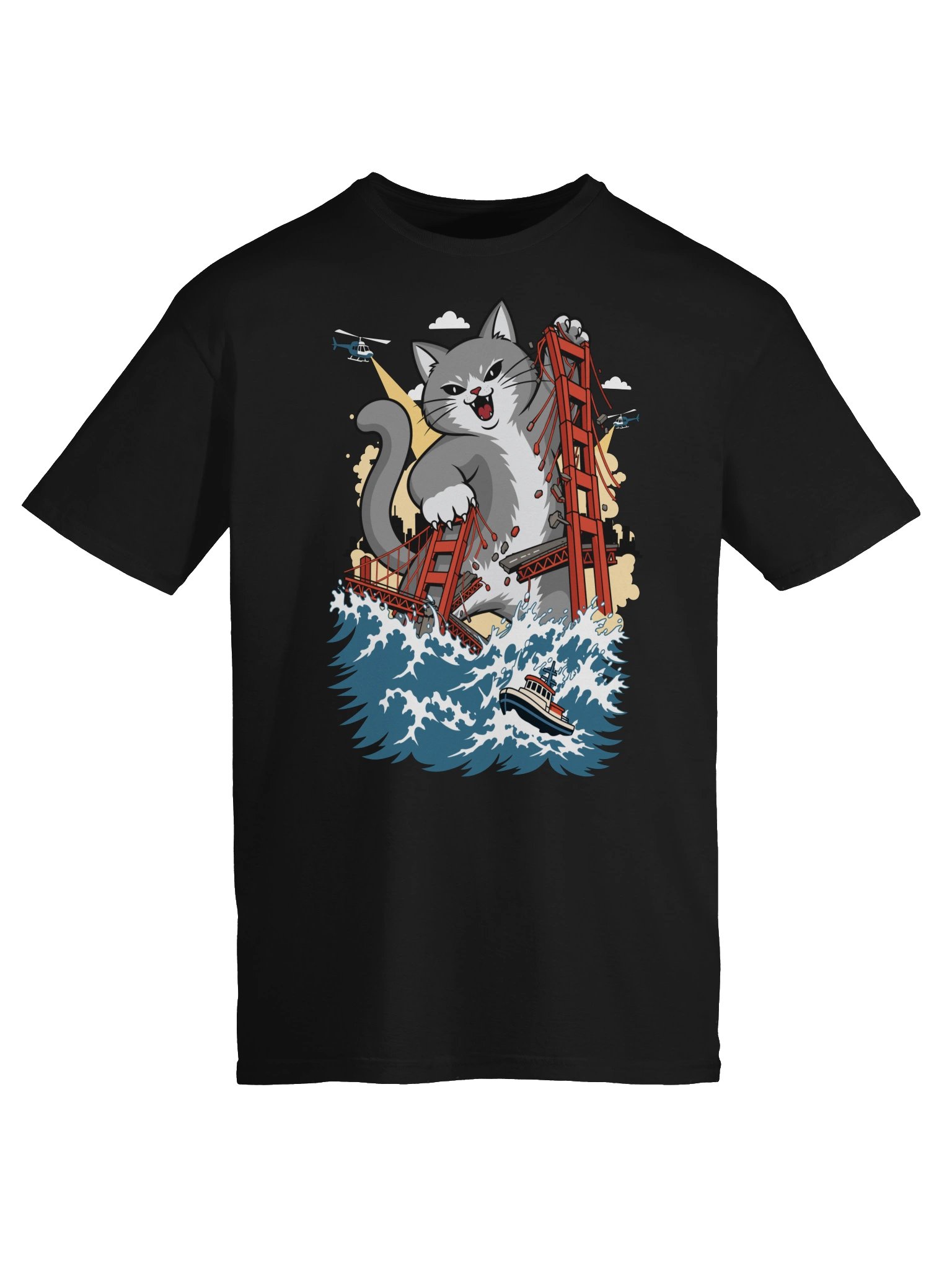 Golden Gate Destruction Gray Cat Shirt product image (6)